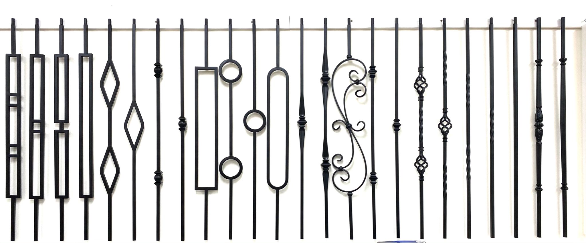 Black iron stair balusters
