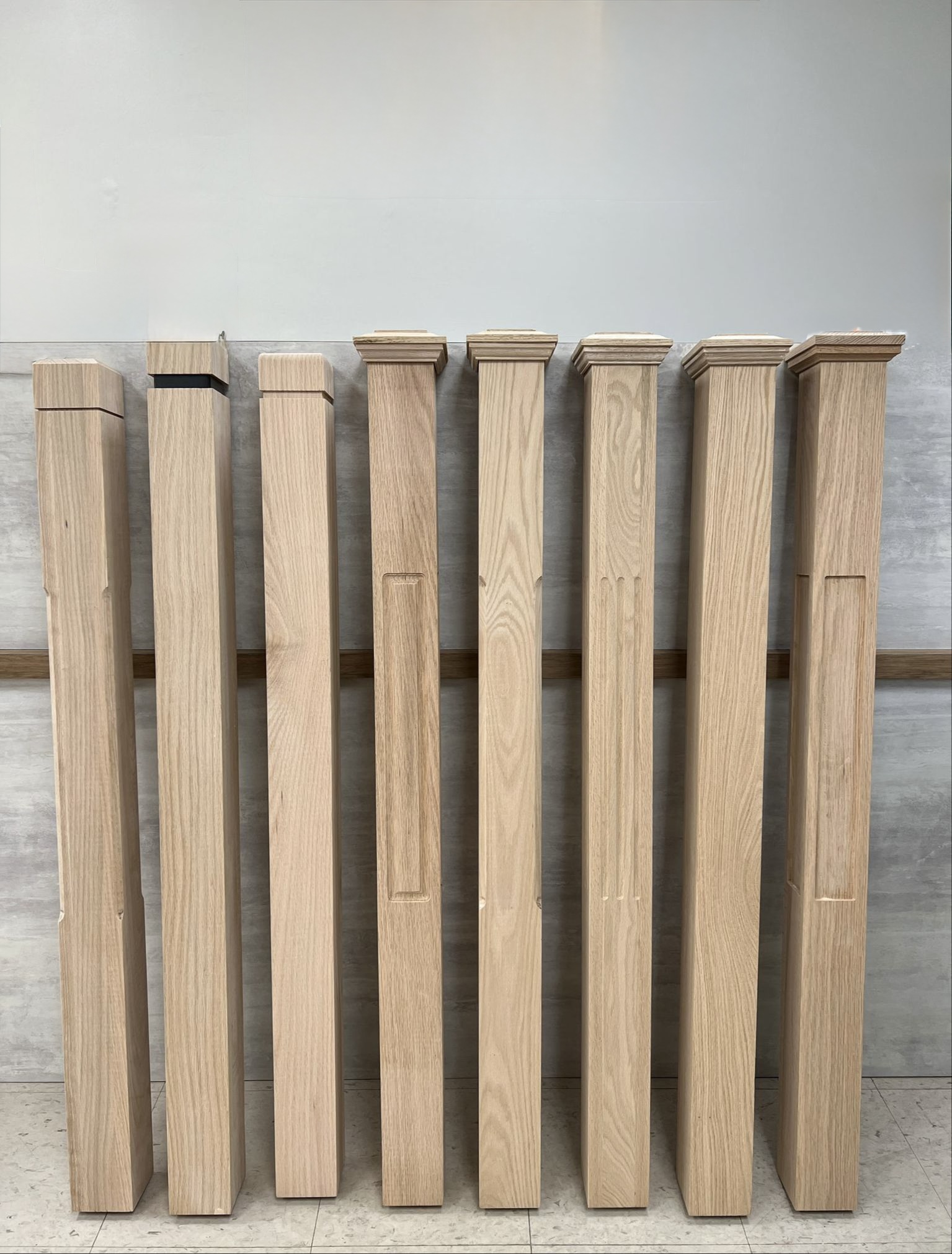 Oak newel posts