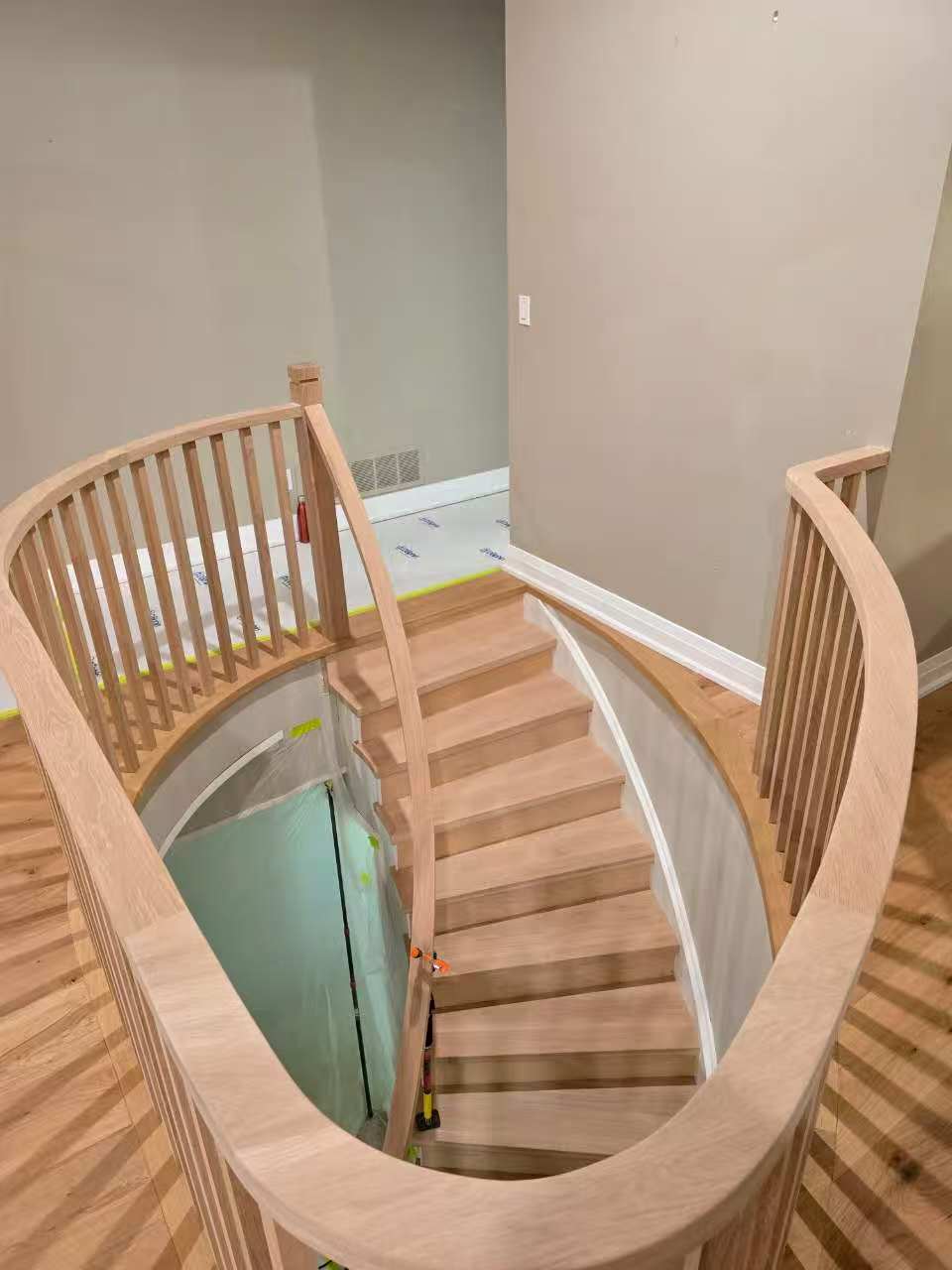 Curved Wood Railing by Simply Stairs